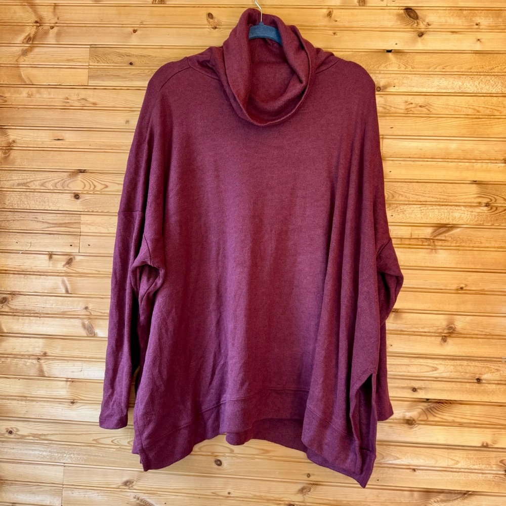Lands' End Rich Maroon Cowl Neck Sweater Women's Size 2X